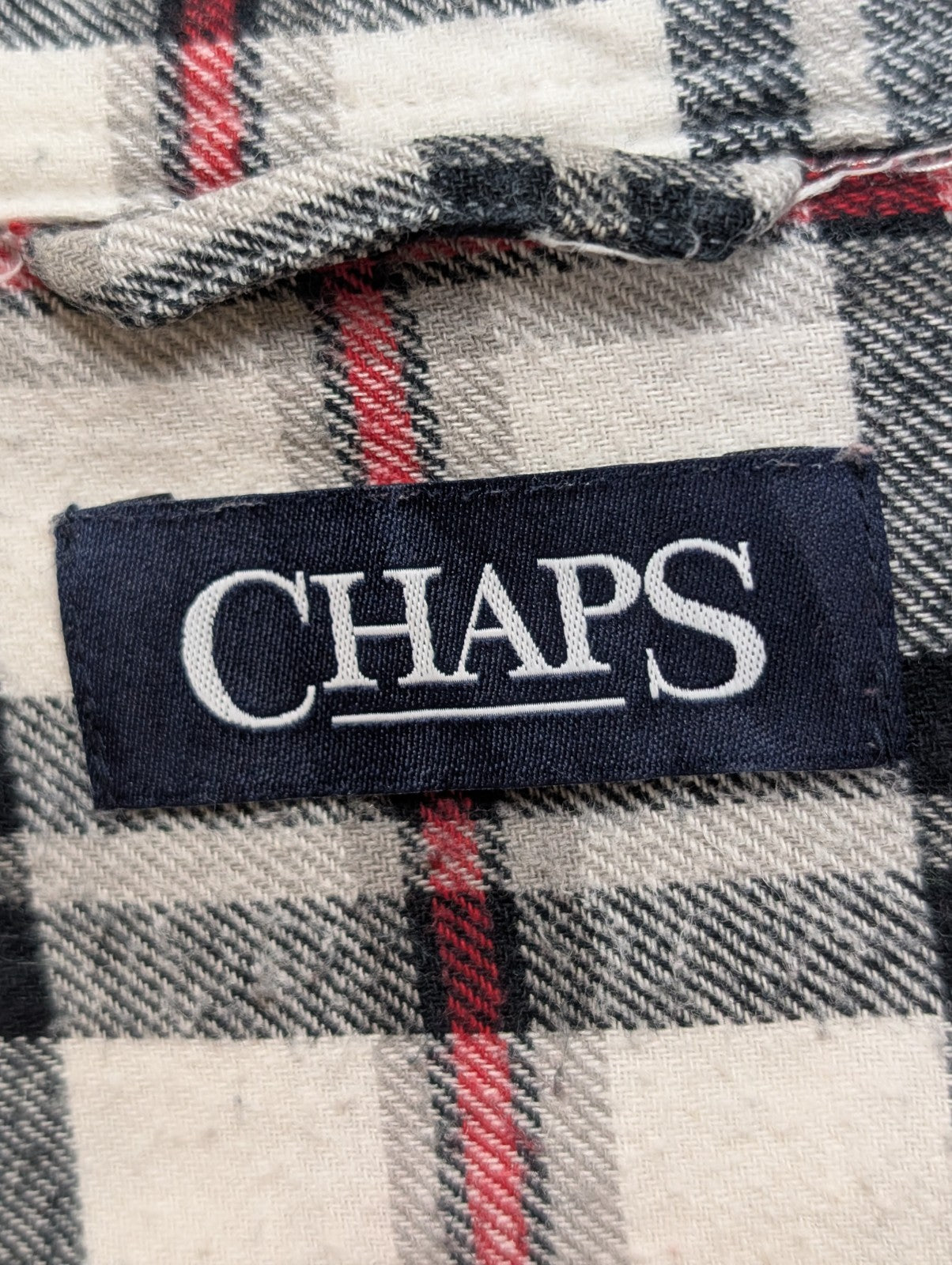 CHAPS Flanelle Rouge Noir L Logo Brodé TBE VINTAGE 100% Coton | 311S