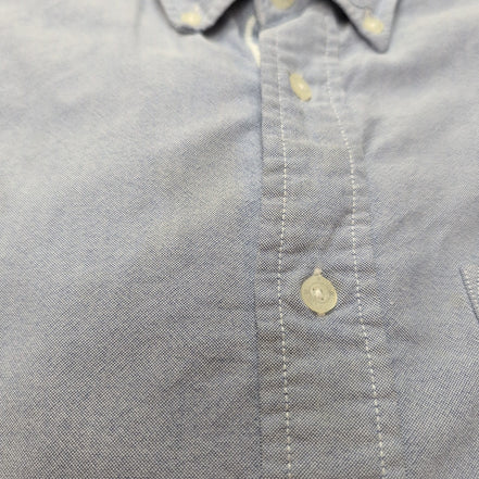 Chemise Pendleton L Bleu Uni Oxford 100% Coton Manches Longues