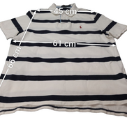 Polo rugby manches courtes Polo Ralph Lauren XXL rayures marine blanc Custom Fit