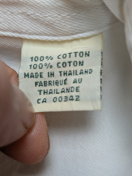 CHEMISE LEVI'S Jean Blanc Denim XL TG Homme Vintage 2 Poches Coton