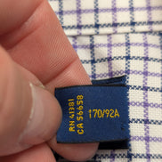 Chemise Ralph Lauren violet petits carreaux logo marine taille M / L #2558