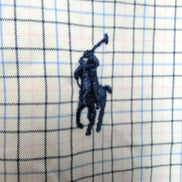 Chemise Ralph Lauren Classic Fit L Carreaux Blanc Bleu Coton