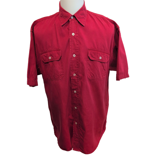 Chemise Wrangler modèle Hero rouge robuste 2 poches manches courtes L