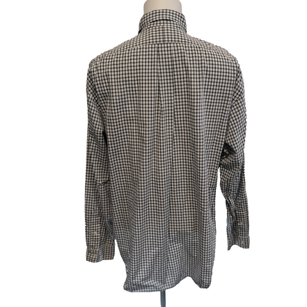 Chemise Polo Ralph Lauren XL Yarmouth Carreaux Noir Blanc Coton Logo Noir