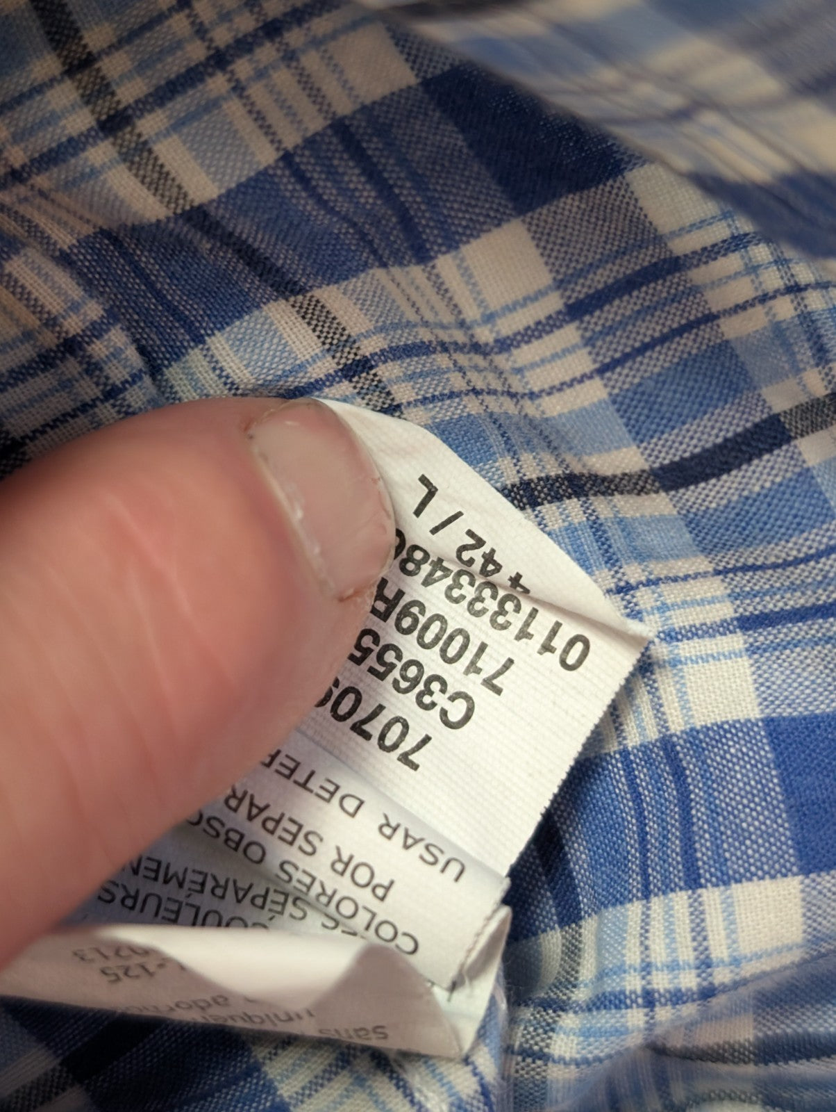 Chemise Chaps manches courtes bleu à carreaux taille L #229msch