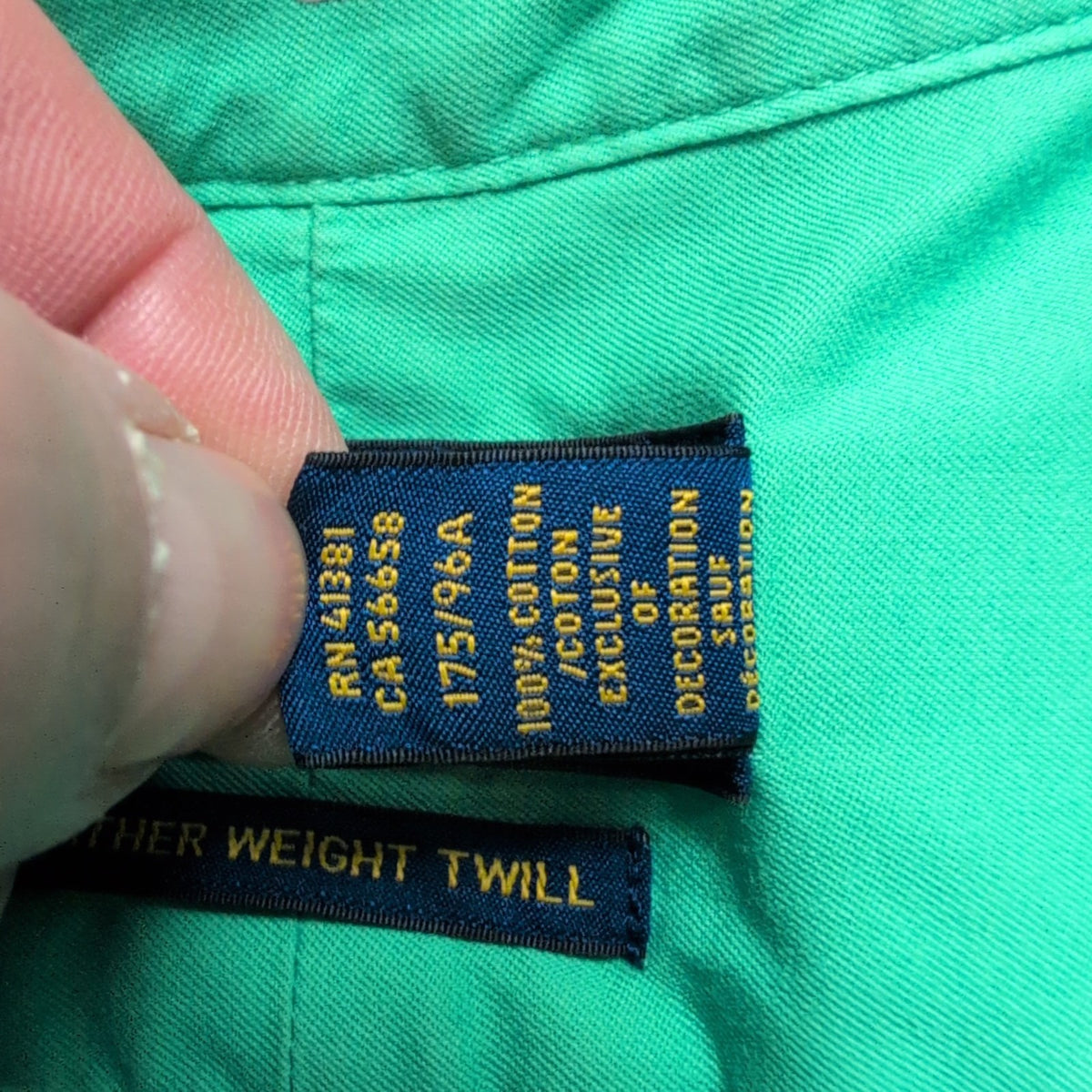 Chemise Ralph Lauren Homme M Vert Pomme Logo Violet Manches Courtes
