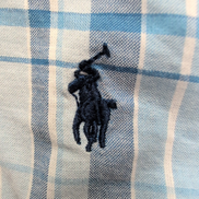 Chemise Ralph Lauren Enfant XL 18-20 Bleu Blanc Shirt Button Down Carreaux