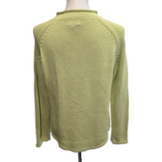 L.L.Bean Pull Femme M Vert Pistache 100% Coton Maille Texturée Col Rond