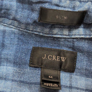 Chemise J.Crew Taille M Slim Bleu à Carreaux 100% Lin Baird McNutt