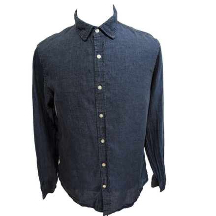 Chemise Banana Republic M Slim Fit Lin Bleu Effet Jean manches longues