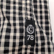 Chemise Chaps M noir blanc petits carreaux 100% coton manches longues