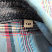Chemise Tom Taylor carreaux bleu rouge poche manches courtes XXL