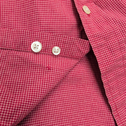 Chemise Nautica L Rouge Micro Carreaux 100% Coton Logo Manches Courtes