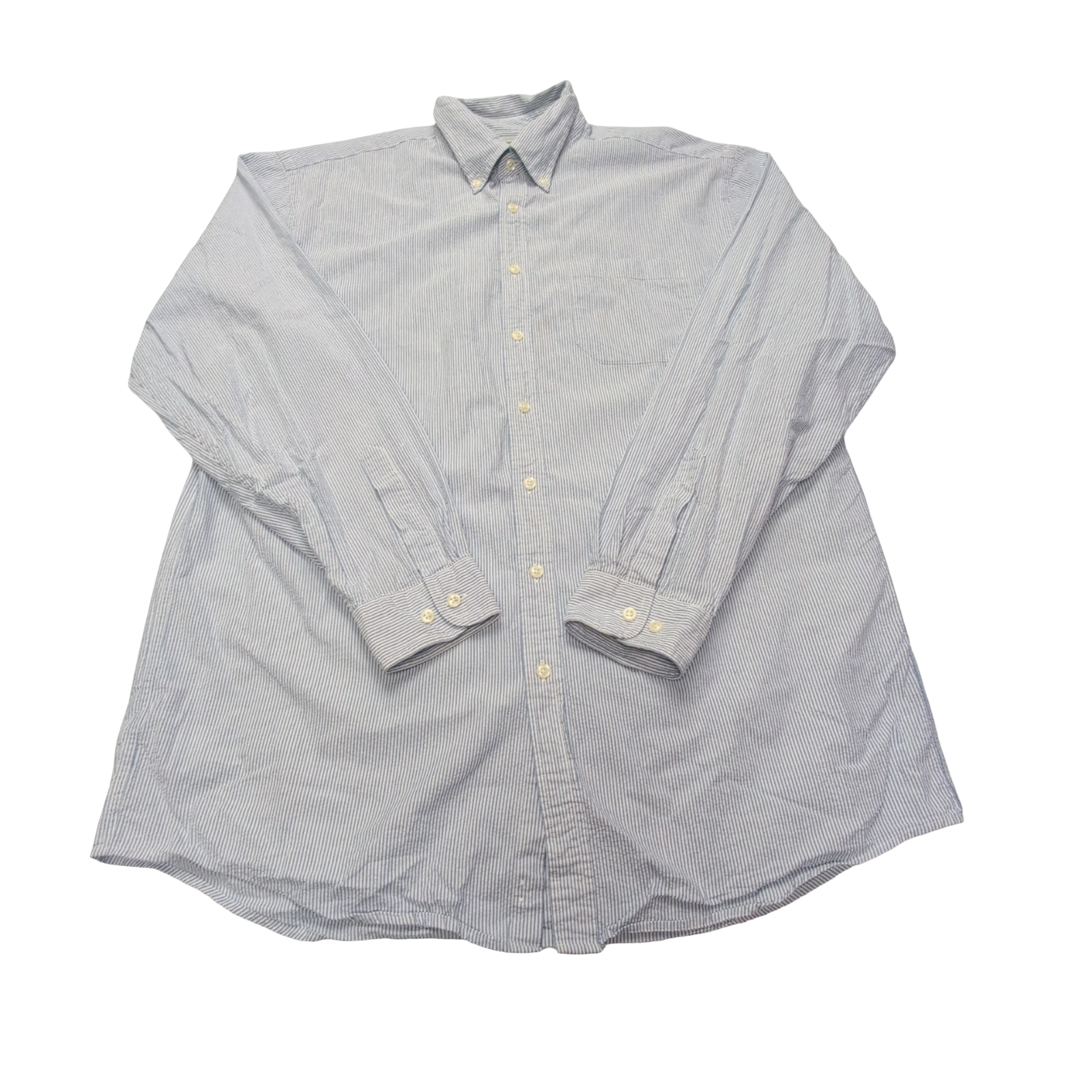 Chemise L.L. Bean à rayures bleues taille L #158e