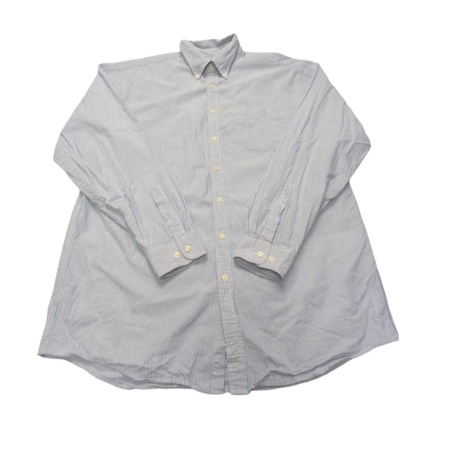 Chemise L.L. Bean à rayures bleues taille L #158e