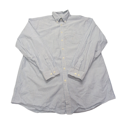 Chemise L.L. Bean à rayures bleues taille L #158e