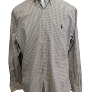 Chemise Polo Ralph Lauren Shirt L Carreaux Marron Beige Noir Button Down