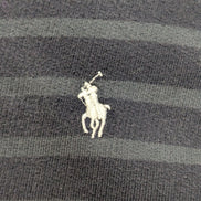 Sweat Polo Ralph Lauren M Bleu Marine Rayures Grises Logo Blanc Col Rond