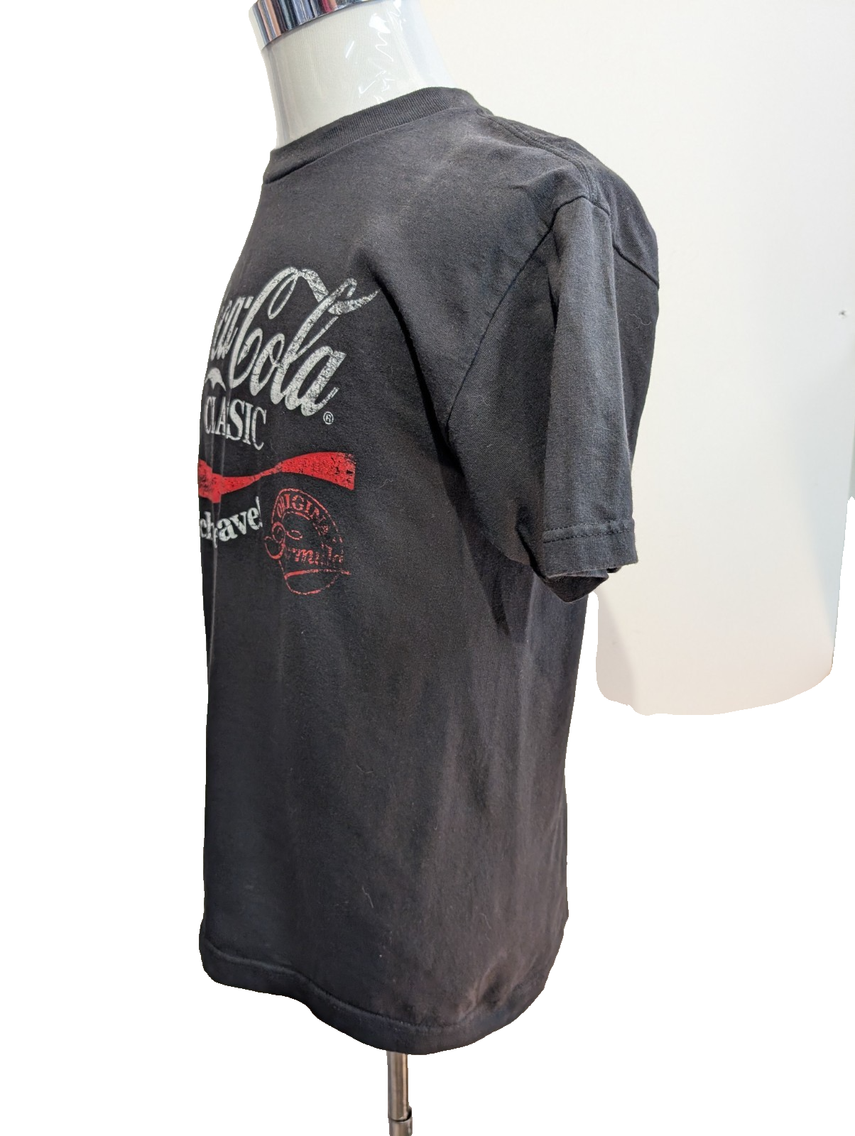 COCA-COLA T-Shirt Homme M Noir Classic Vintage Catch The Wave Logo Rétro |100T