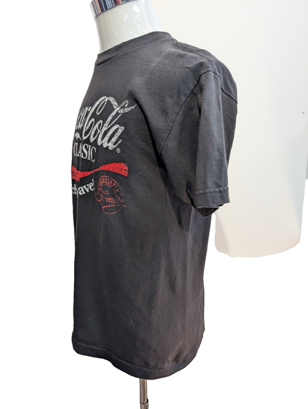 COCA-COLA T-Shirt Homme M Noir Classic Vintage Catch The Wave Logo Rétro |100T