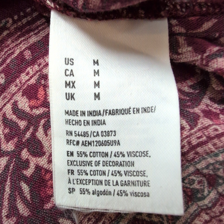 Combishort d'été American Eagle M Bordeaux Cachemire Coton Viscose