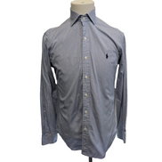 Chemise Polo Ralph Lauren S M Bleue Rayures Logo Marine Col Classique Shirt