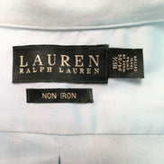 Chemise Lauren Ralph Lauren L XL Turquoise Uni Coton Poche 16.5 manches longues