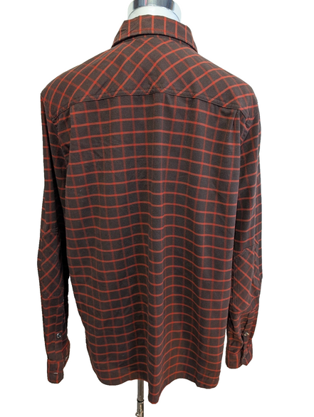 Chemise L.L.Bean XL Technique Polyester Elasterell Stretch Marron Rouge |282S