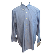 Chemise Brooks Brothers XL Regular Fit Bleu Rayures 100% Coton