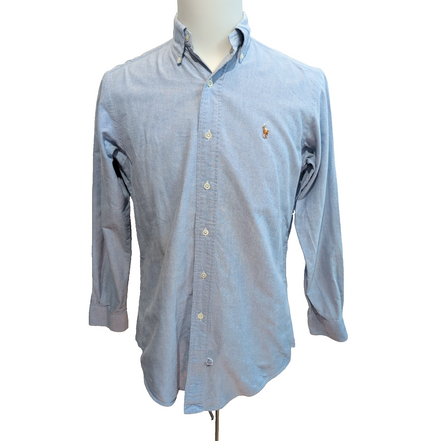 Chemise Ralph Lauren 14.5 S M Oxford Logo Marron Manches longues