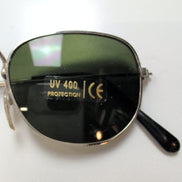 Lunettes de soleil Y2K Branche fine Métal Aviateur Carré Vert