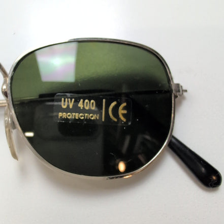 Lunettes de soleil Y2K Branche fine Métal Aviateur Carré Vert