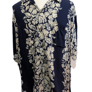 Chemise Hawaïenne Pineapple Connection 100% Rayonne - Marine & Blanc - XL