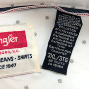 Chemise Wrangler Stretch Blanche à Motifs Petits Points Gris Taille 3XL Tall