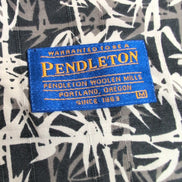 Chemise Hawaïenne Pendleton Soie Coton Noir Bambou M