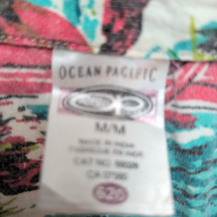 Chemise Hawaïenne Ocean Pacific M Coton Palmiers Tropical manches courtes