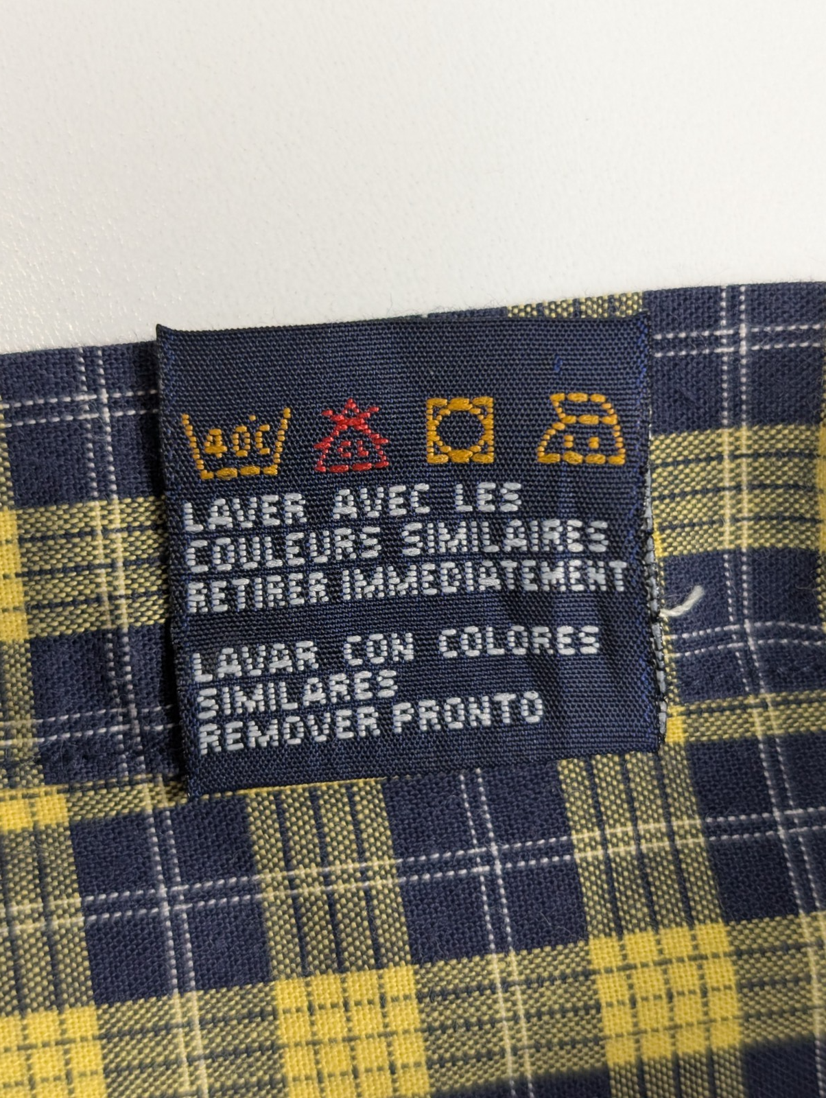 Chemise Tommy Hilfiger jaune à carreaux manches courtes taille L Vintage homme