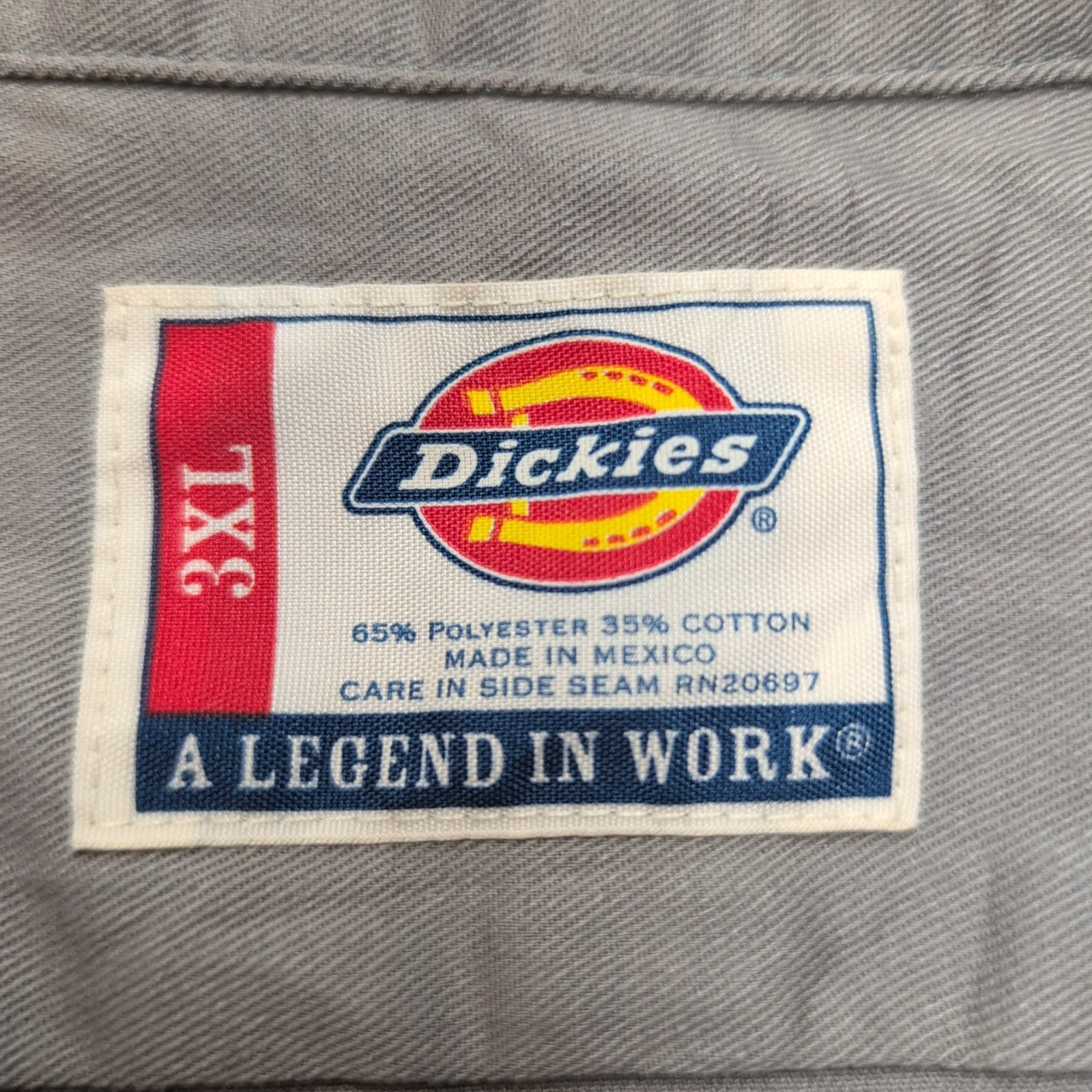 Chemise Dickies 3XL Grise Manches courtes Workwear Made in Mexico 2 Poches