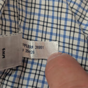 Chemise Polo Ralph Lauren Shirt M Custom Fit Micro-Carreaux Bleu Noir Button Dow