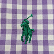 Chemise Ralph Lauren violet logo vert petits carreaux taille XXL #2578
