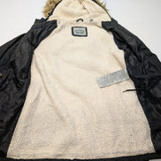 Parka levis noir capuche sherpa Nylon Femme M TBE | 295BSR