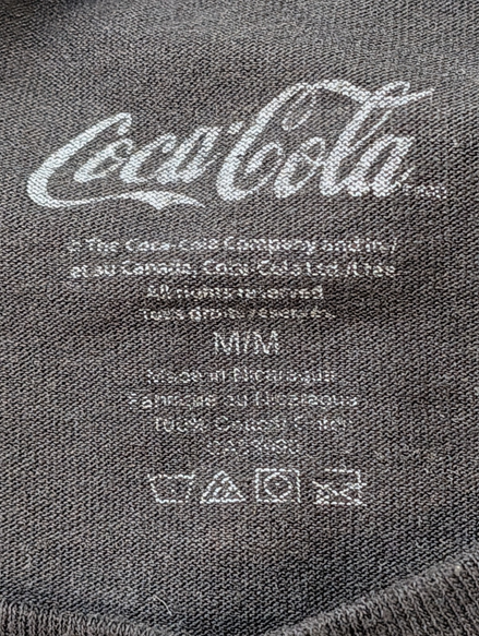 COCA-COLA T-Shirt Homme M Noir Classic Vintage Catch The Wave Logo Rétro |100T