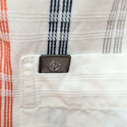 Chemise Hawaïenne Nautica M Blanc Rayures Gaufrées 100% Coton manches courtes