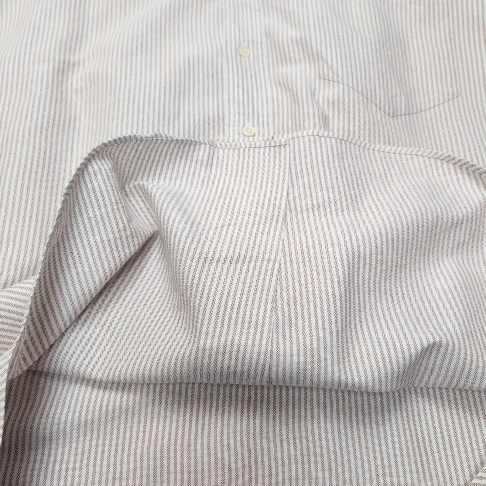 Chemise Ralph Lauren L Oxford Bordeaux clair à Rayures Vintage Manches courtes