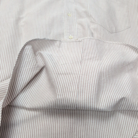 Chemise Ralph Lauren L Oxford Bordeaux clair à Rayures Vintage Manches courtes