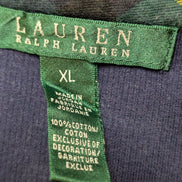 Pull Lauren Ralph Lauren Femme XL Bleu Marine Col Brandebourgs Écusson