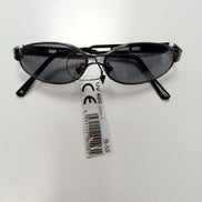 Lunettes de soleil Kaida Y2K Ovales Métal Chromé Gris Foncé Branches Larges