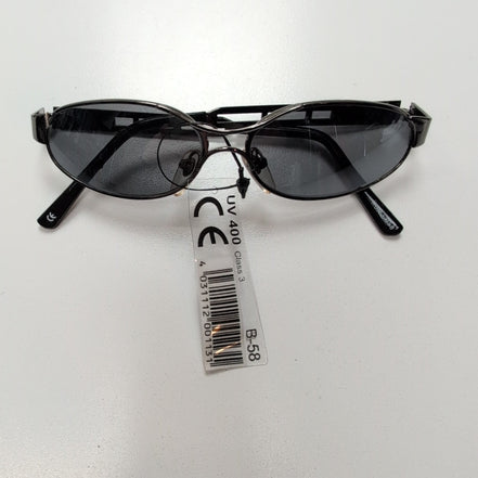 Lunettes de soleil Kaida Y2K Ovales Métal Chromé Gris Foncé Branches Larges