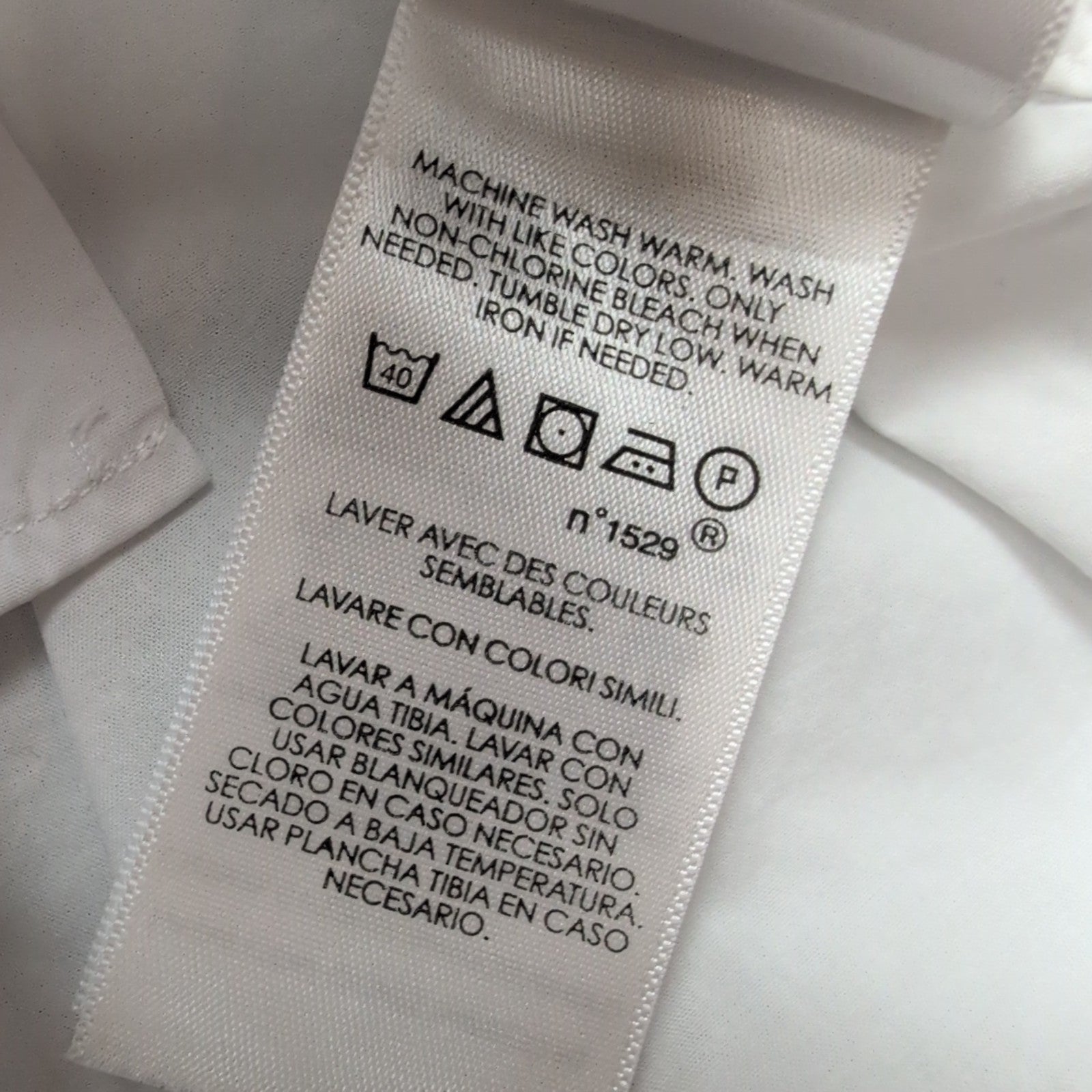 Chemise Ralph Lauren XS Blanche Logo Bleu Marine Manches Longues