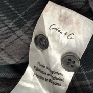 Chemise Cotton & Co en flanelle noire à carreaux taille S